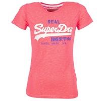 Superdry VINTAGE LOGO DUO women\'s T shirt in pink