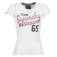 Superdry SEQUIN TEAM COMETS women\'s T shirt in white