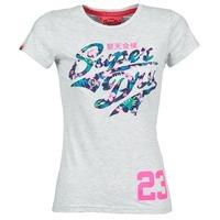 superdry stacker entry womens t shirt in grey