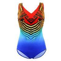 sunflair 1 piece multicolor d cup tummy control red blue