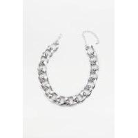 Super Chunky Chain Choker Necklace, SILVER