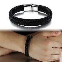 Super Man Fashion Leather Hand-woven Titanium Steel Buckle Bracelet Jewelry Christmas Gifts