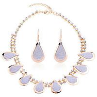 Summer Jewelry Gem / Silver Plated Jewelry Set Necklace/Earrings