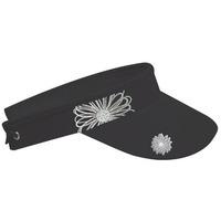 Surprize Ladies Metal Flower Wire Visor - Black