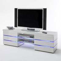 Svenja Media TV Stand in High Gloss White With Led Multi Lights
