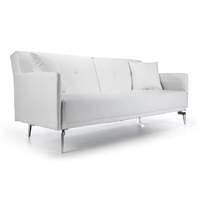 Sven Faux Leather Sofabed White