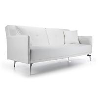 Sven Faux Leather Sofabed White