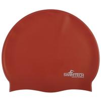 swimtech silicone swim cap red