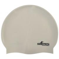 swimtech silicone swim cap white