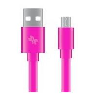 Swiss Mobility Sync/Charge Flat Cable (4 ft.) for Micro-USB Devices - Pink