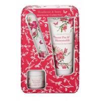 SWEET PEA & HONEYSUCKLE Manicure Collection in decorative tin 100ml Hand Cream, 35ml Cuticle Cream, Nail File in tin