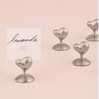 Swish Heart Silver Place Card Holders