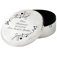 swirl round trinket box black customised