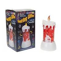 Swirling Candle With Internal Revolving Christmas Scene