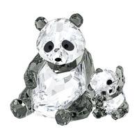 Swarovski Panda Mother with Baby Color accents