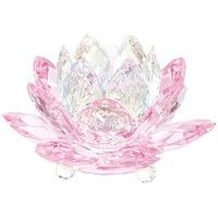 Swarovski Waterlily Candleholder, Pink Color accents