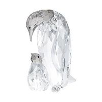 swarovski penguin mother with baby clear crystal