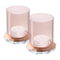 Swarovski Allure Tea Light Holders, Rose Gold Tone (Set of 2) Pink