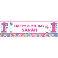 Sweet 1st Birthday Girl Personalised Party Banner