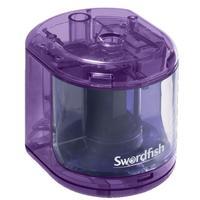 Swordfish Electric Pencil Sharpener Battery Operated Purple (Single Pack)