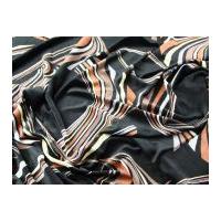 Swirl Print Stretch Velour Dress Fabric Black