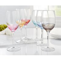 Swirl Design Colourful Wine Glasses 6, Venezia