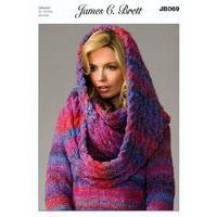 sweater snoodscarf in james c brett marble chunky jb069