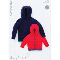 sweater jacket in hayfield baby chunky 4452