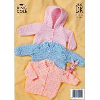 sweater jacket and sleeping bag in king cole dk 2823