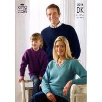 Sweaters & Cardigan in King Cole Merino Blend DK (3018)