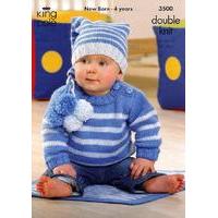 sweater jacket hat and blanket in king cole dk 3500