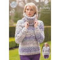 sweaters and cowl in king cole big value super chunky tints 4289
