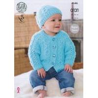 Sweater, Cardigan, Hat, Scarf and Bootees in King Cole Comfort Aran (4646)
