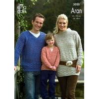 sweaters cardigan in king cole merino blend aran 3020