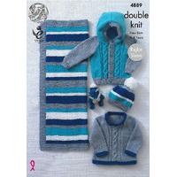 Sweater, Jacket, Hat and Blanket in King Cole DK (4889)