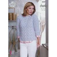 sweater and cardigan in king cole authentic chunky 4507