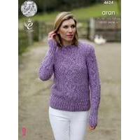 sweater slipover in king cole fashion aran combo 4624