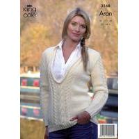 sweater and slipover in king cole merino blend aran 3168