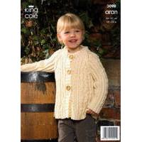 sweater hooded jacket and coat knitted in king cole fashion aran 3098