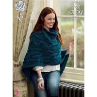 sweater and poncho in king cole super chunky twist big value 4618