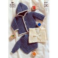 sweater jacket and gilet in king cole dk 2797