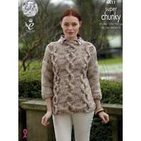 sweater and cardigan in king cole super chunky twist big value 4611
