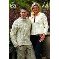 Sweater and Jacket Knitted in King Cole Fashion Aran (2874)