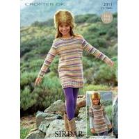 sweater dresses in sirdar crofter dk 2311