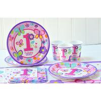 Sweet 1st Birthday Girl Basic Party Kit 8 Guests