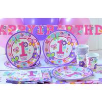 Sweet 1st Birthday Girl Ultimate Party Kit 16 Guests