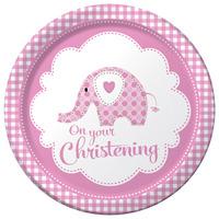 Sweet Baby Girl Elephant Paper Party Plates