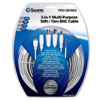 Swann 3-in-1 Multi-Purpose 50ft / 15m BNC Cable