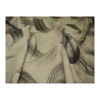Swirl Print Linen Blend Dress Fabric Beige & Brown