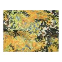 Swirl Print Semi Sheer Dress Fabric Yellow, Multi